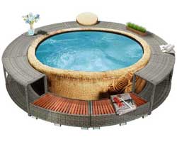 Rattan Hot Tub Surround