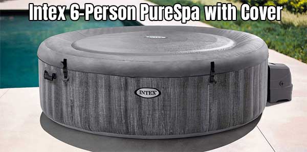 intex PureSpa Inflatable Hot Tub with Matching Grey Cover