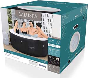 SaluSpa Miami Inflatable Hot Tub Comes in a Small Compact Box. Also Easy to Store in Winter