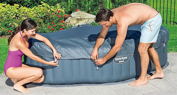 Insulating and Locking Hot Tub Cover for the 2-Person Saluspa Siena AirJet